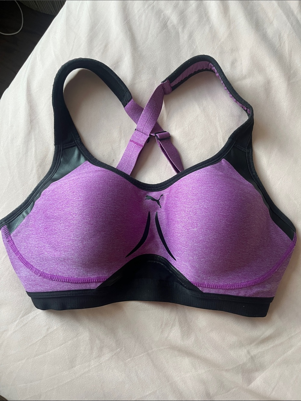 Puma PWRSHAPE small 34-36 A B C Purple & Black High-Impact Racerback Sports Bra